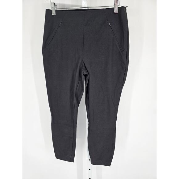 Duluth Tarding Co womens Sz 6 Short Cropped Slim Leg Nylon Pants Black Pull On - Picture 1 of 4